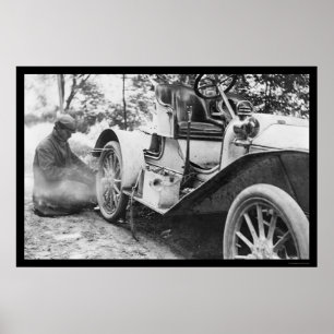 Reparieren eines flachen Reifens auf einem Buick R Poster
