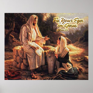 Reparieren Sie Ihre Augen auf Jesus 1 Poster