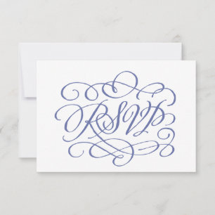 Repas Mariage de calligraphie Périwinkle Carte RSV