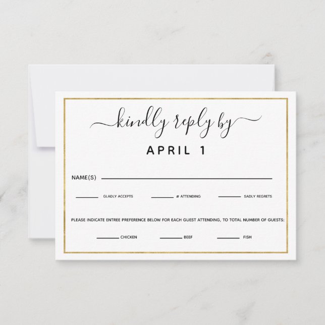 Repas noir & or Choix de la réception Dîner RSVP (Devant)