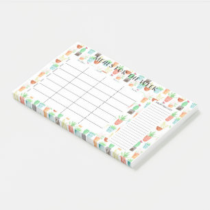 Repas pour le post-it d'aquarelle de semaine