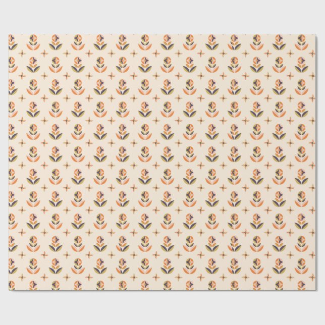 Repeating floral pattern on wrapping paper geschenkpapier (Flach)
