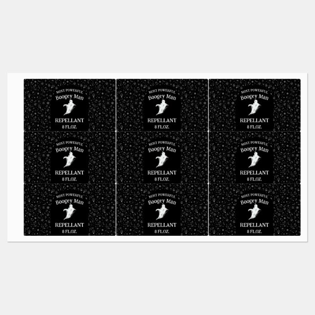 Repellant-Label der beliebtesten Boogey Man Etiketten (Blatt)