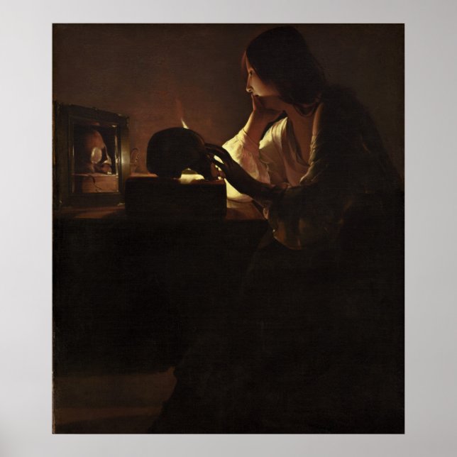 Repentant Magdalen - Georges de La Tour Kunst - Ku Poster (Vorne)