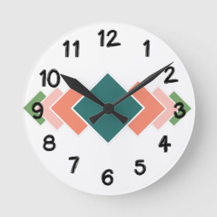 Repetierdiamanten Runde Wanduhr