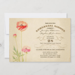 Répétition des fleurs vintages invitations à dîner