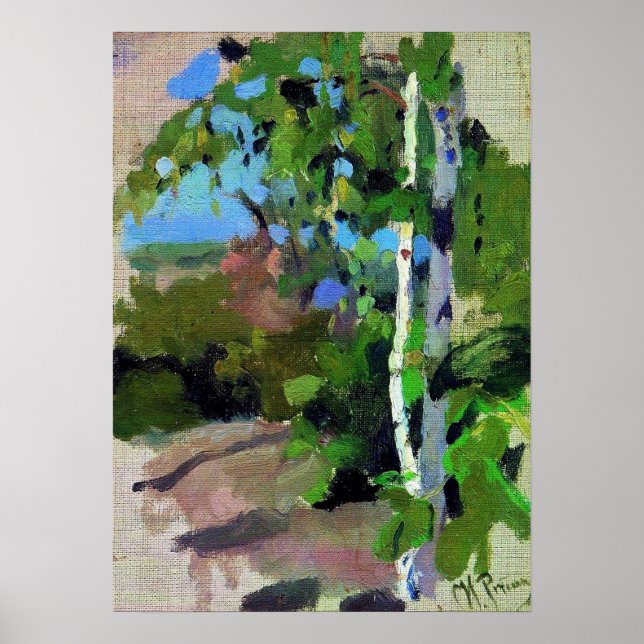 Repin - Birkenbäume an sonnigen Tagen Poster (Vorne)