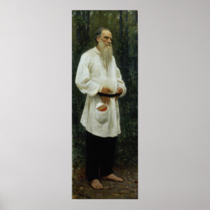 Repin - Leo Tolstoi barfuß Poster