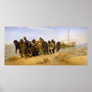 Repin - Wolgatreidler Poster