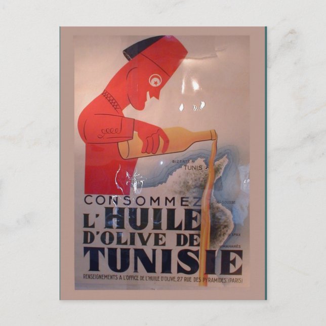 Replica Vintage Werbung, L'Huile de Tunisie Postkarte (Vorderseite)