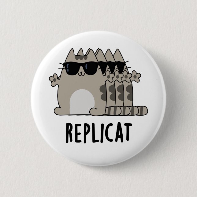 Replicat Funny replizierte Cat Puff Button (Vorderseite)