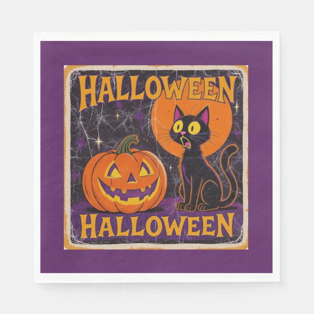 Replik "Scaredy Cat" Circa 1950er Serviette (Vorderseite)