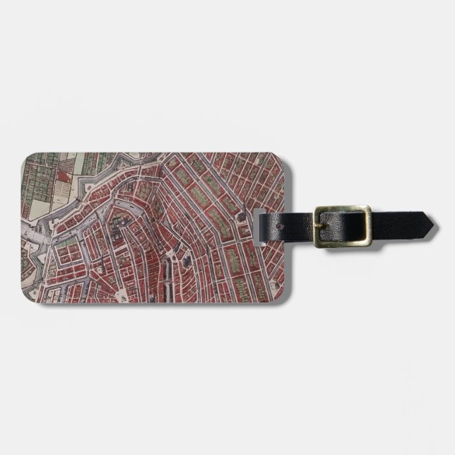 Replik Stadtplan von Amsterdam 1652 Gepäckanhänger (Vorderseite horizontal)