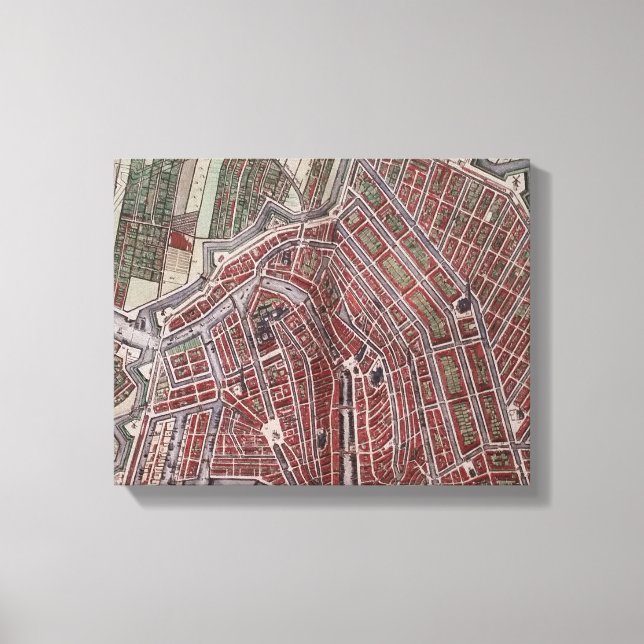 Replik Stadtplan von Amsterdam 1652 Leinwanddruck (Vorderseite)