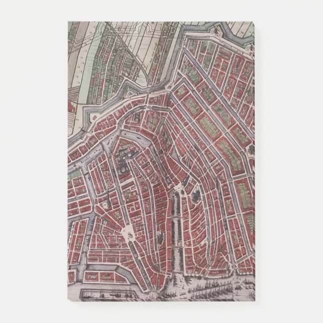 Replik Stadtplan von Amsterdam 1652 Post-it Klebezettel (Vorderseite)