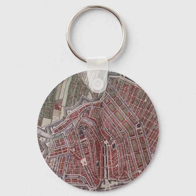 Replik Stadtplan von Amsterdam 1652 Schlüsselanhänger (Vorderseite)