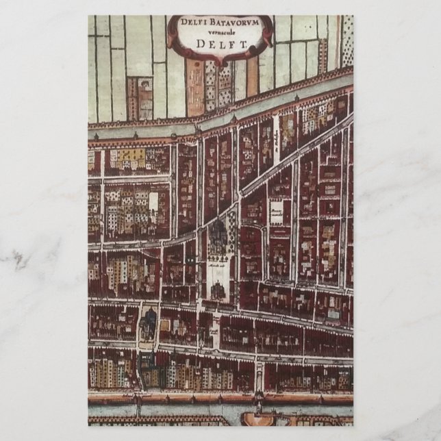 Replik Stadtplan von Delft 1649 Briefpapier (Vorderseite)