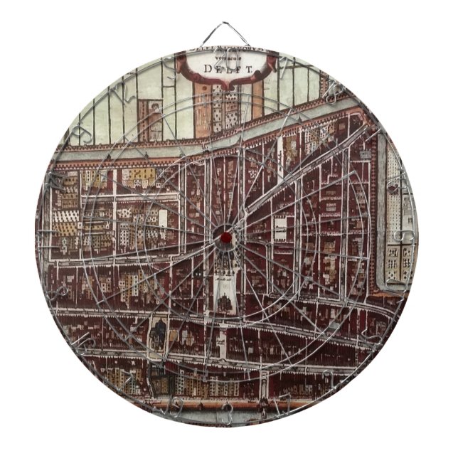 Replik Stadtplan von Delft 1649 Dartscheibe (vorne)