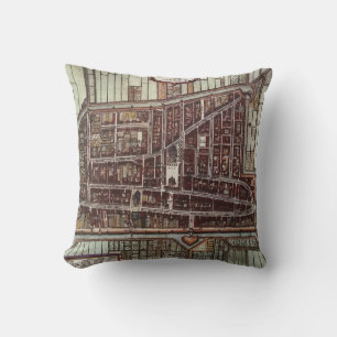 Replik Stadtplan von Delft 1649 Kissen