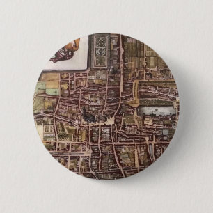 Replik Stadtplan von Den Haag 1649 Button