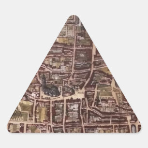 Replik Stadtplan von Den Haag 1649 Dreieckiger Aufkleber