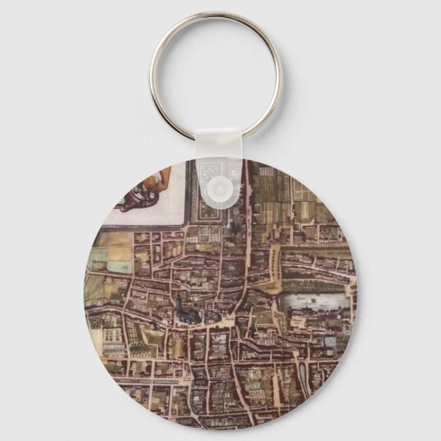 Replik Stadtplan von Den Haag 1649 Schlüsselanhänger (Vorderseite)