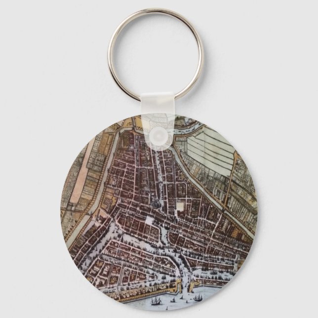 Replik Stadtplan von Rotterdam 1652 Schlüsselanhänger (Vorderseite)
