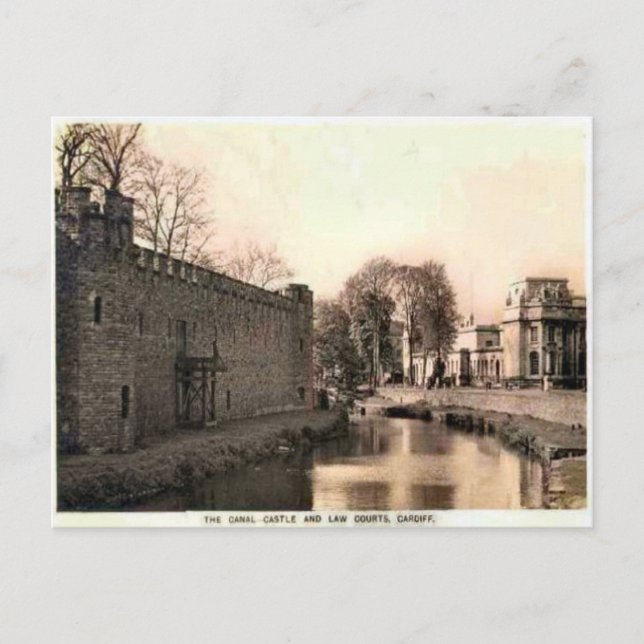 Replik Vintage Bild, Kardiff, Burg, Burg Postkarte (Vorderseite)