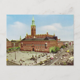 Replik Vintage Dänemark, Kopenhagen, Rathaus Postkarte