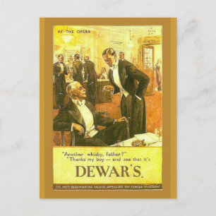 Replik Vintage Werbung, Dewar Whisky Postkarte