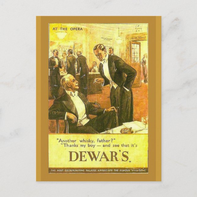 Replik Vintage Werbung, Dewar Whisky Postkarte (Vorderseite)