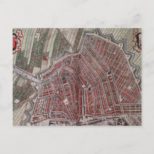 Réplique carte de la ville d'Amsterdam 1652