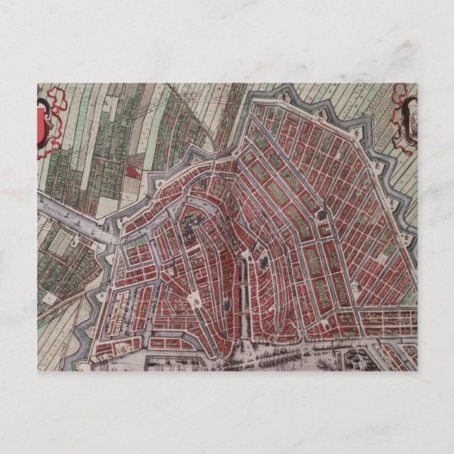 Réplique carte de la ville d'Amsterdam 1652 (Devant)