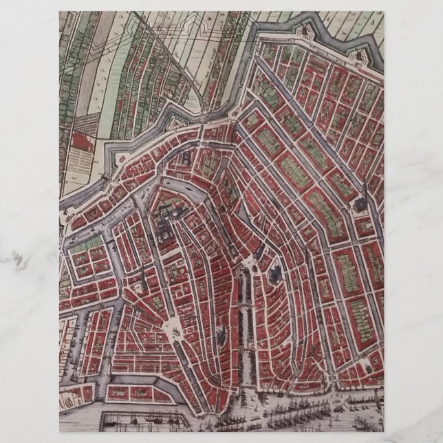 Réplique carte de la ville d'Amsterdam 1652 (Devant)