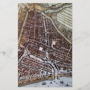 Réplique carte de la ville de Rotterdam 1652