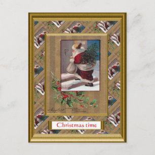 Réplique de la carte de Noël vintage, années 1930