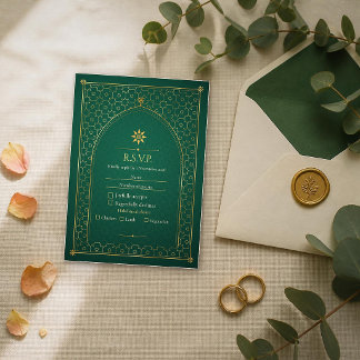 Répondre aimablement carte RSVP de mariage islamiq