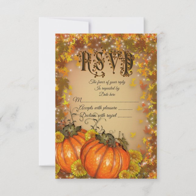 Répondre pour invitation de mariage d'automne "Cou (Devant)