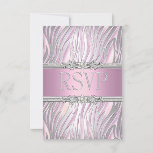 Réponse à la réponse RSVP Zebra Rose White Silver