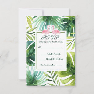 Réponse à un mariage d'été avec feuilles tropicale