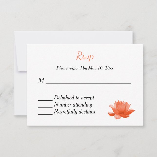 Réponse à une invitation de mariage hindou indien (Devant)