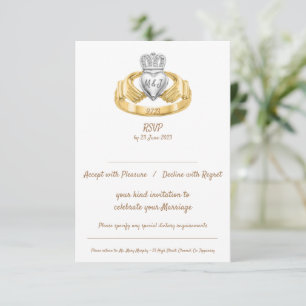 Réponse au mariage avec bague Claddagh avec initia