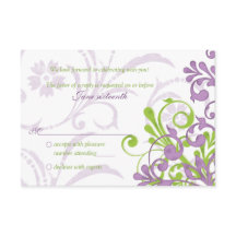 Réponse au mariage floral abstrait vert violet bla