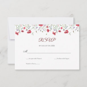 Réponse au mariage floral aquarelle Coquelicot & L