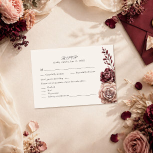 Réponse au mariage floral Bourgogne élégant et ros