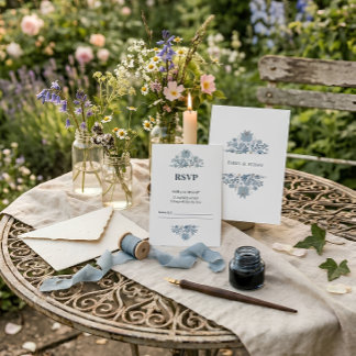 Réponse au mariage floral folklorique bleu poussié