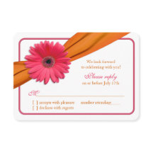 Réponse au mariage Ruban orange Gerbera rose Daisy