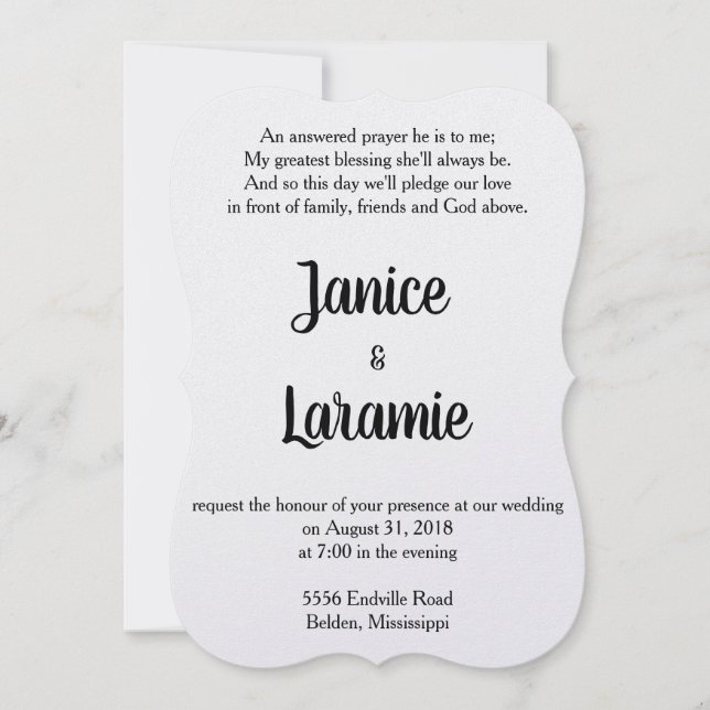 Réponse aux prières Faire-part de mariage (Devant)