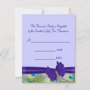 Réponse Cartons d'invitation de mariage Paon Violet