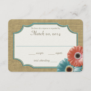 Réponse de Daisy et Burlap Coral et Aqua